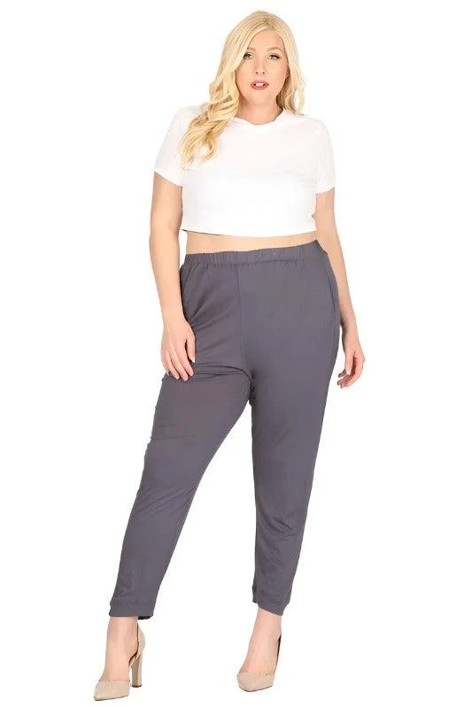 Plus Size High Waist Loose Fit Pants Classic Flared Pants