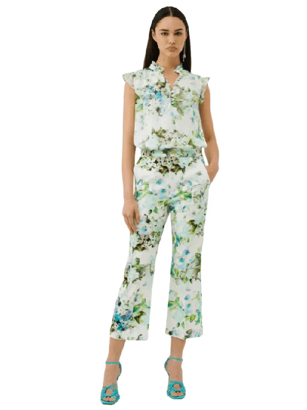 Marella VARCO Floral Trousers 23313114322 002 Trousers Essential Wardrobe