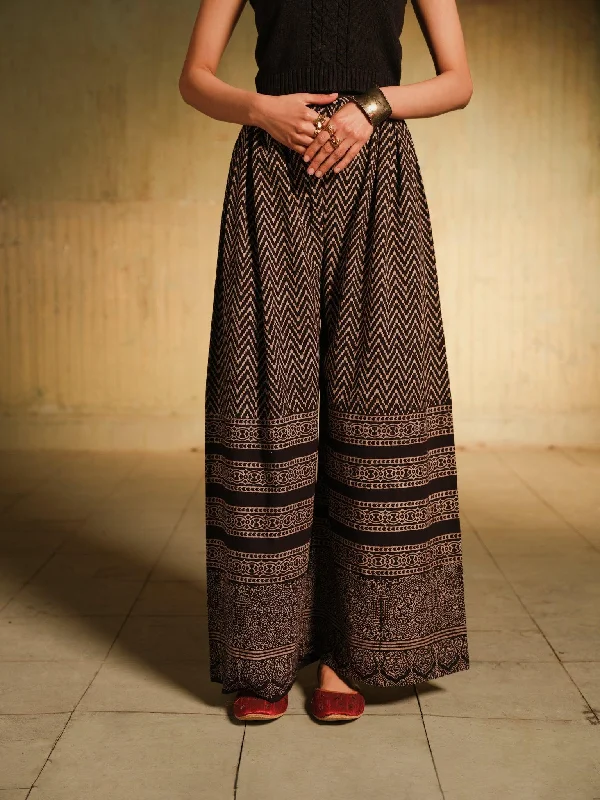 Ajrak Black Trouser Trousers Yoga Stretchy