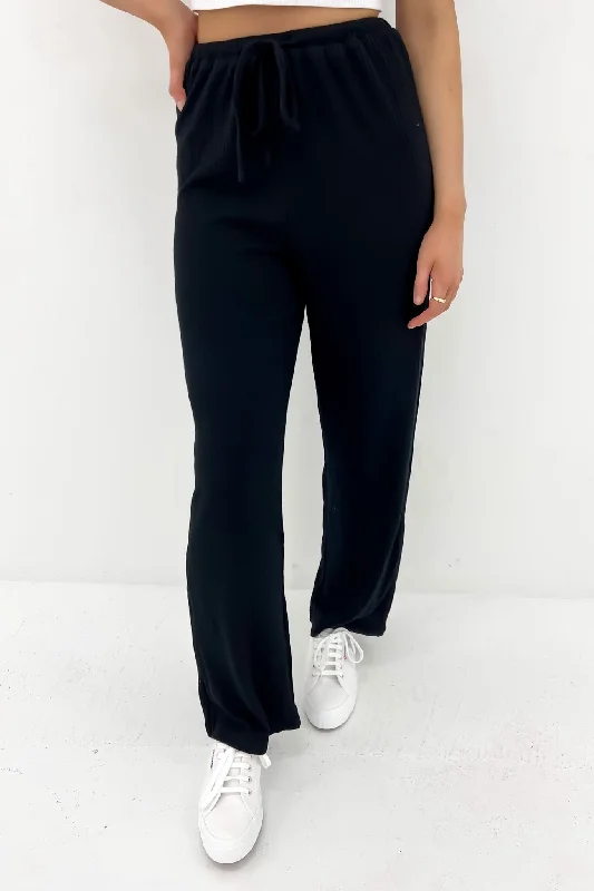 Caeleigh Ribbed Pant Black Classic Chino Pants