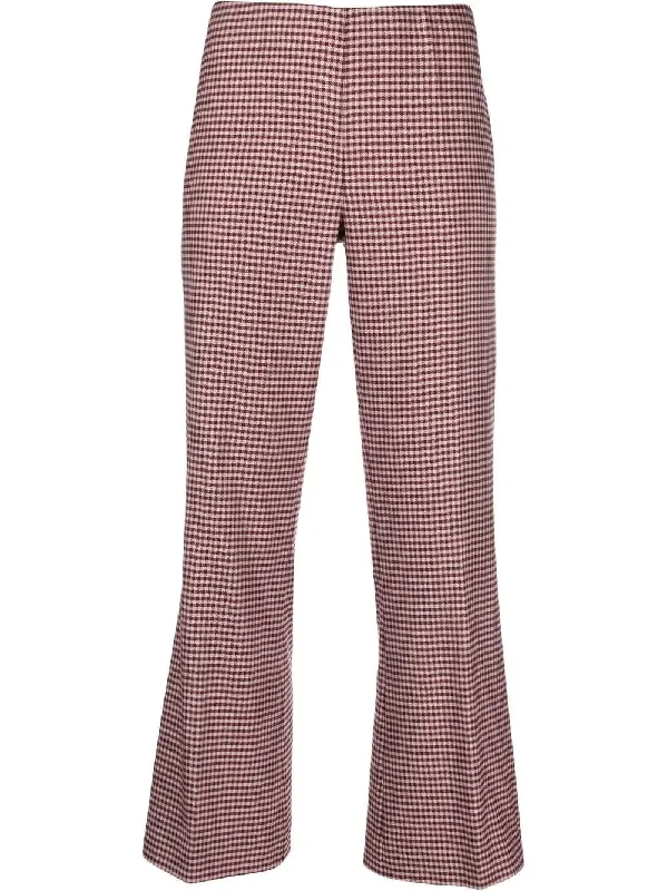 PAROSH houndstooth flared trousers Trousers Canvas Durable