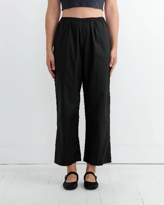 Ease Trouser in Black Cropped Trousers Casual Linen