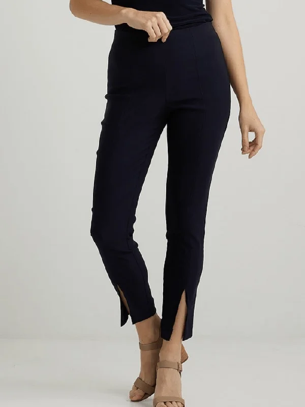 Joseph Ribkoff T Navy Split Hem Capri Trousers 222135 2166 Trousers cozy soft