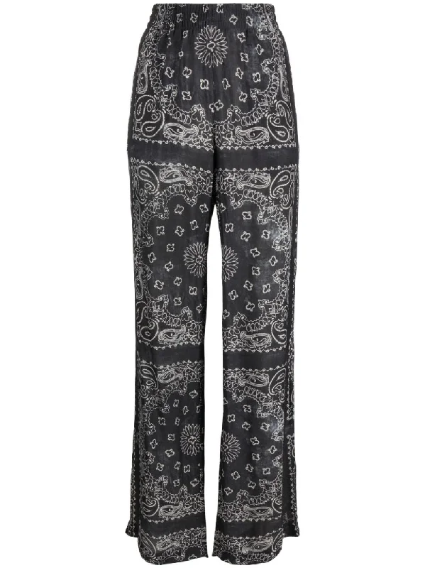 paisley-print wide-leg trousers Trousers Running Lightweight