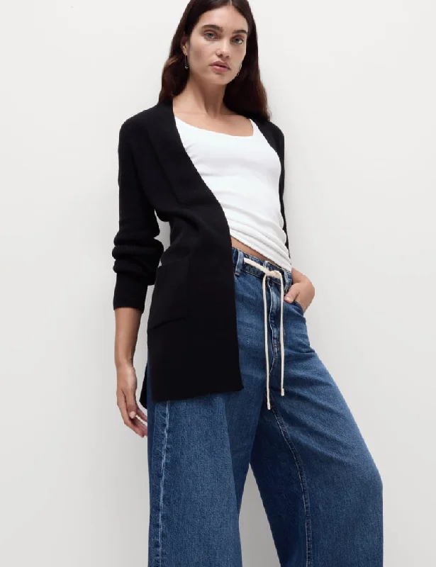 Soft Touch Knitted Longline Cardigan Casual Formal Business