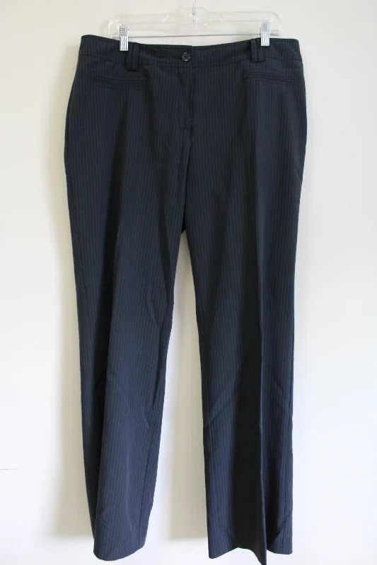 Oleg Cassini Dark Gray Pinstripe Trouser Pant | 16 Trousers Polka Dot Cute