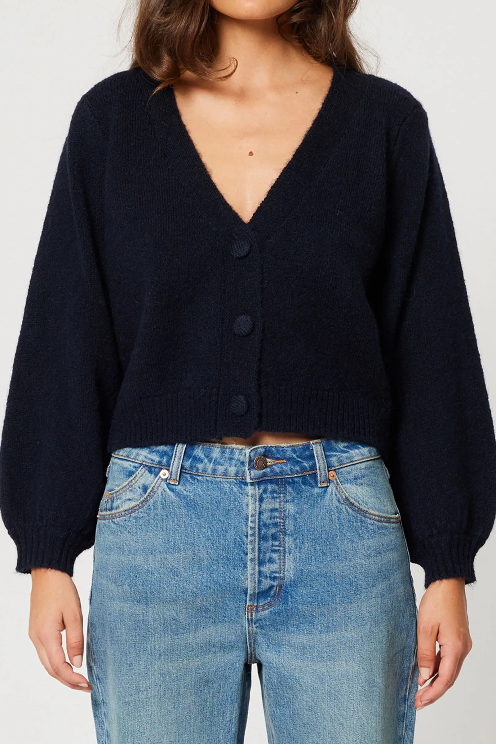 Delphine Cardigan in Navy Slim Fit Regular Fit Oversized