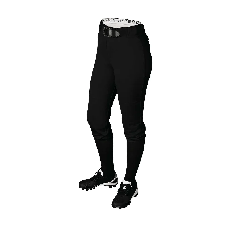 DeMarini Womens Fierce Softball Pant Black Chic Faux Leather Pants