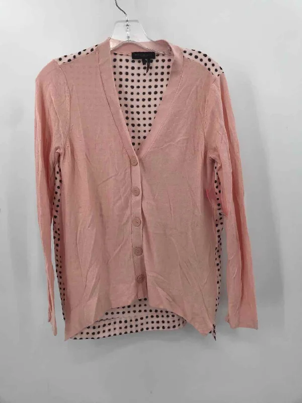 Pre-Owned Donna Karan Pink Size Small Cardigan Notch Collar Peter Pan Collar Cowl Neck