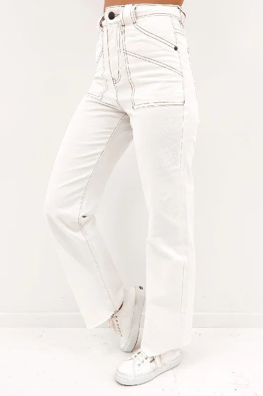 Becca Pant Vintage White Slim Fit Casual Pants