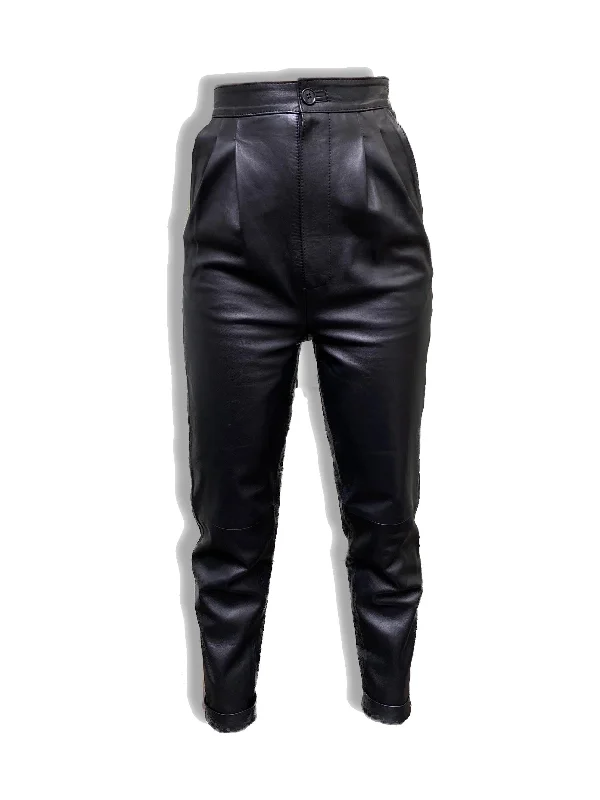 LA ROSE leather trousers Trousers Palazzo Wide Leg