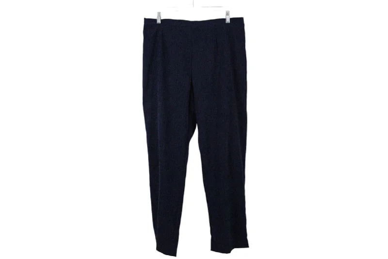 Blue Pinstripe Suede Finish Trousers | 14 Trousers stylish elegant