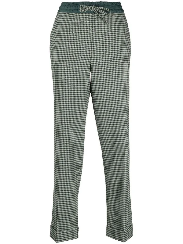 PAROSH fine-check tapered cropped trousers Trousers Occasion Special