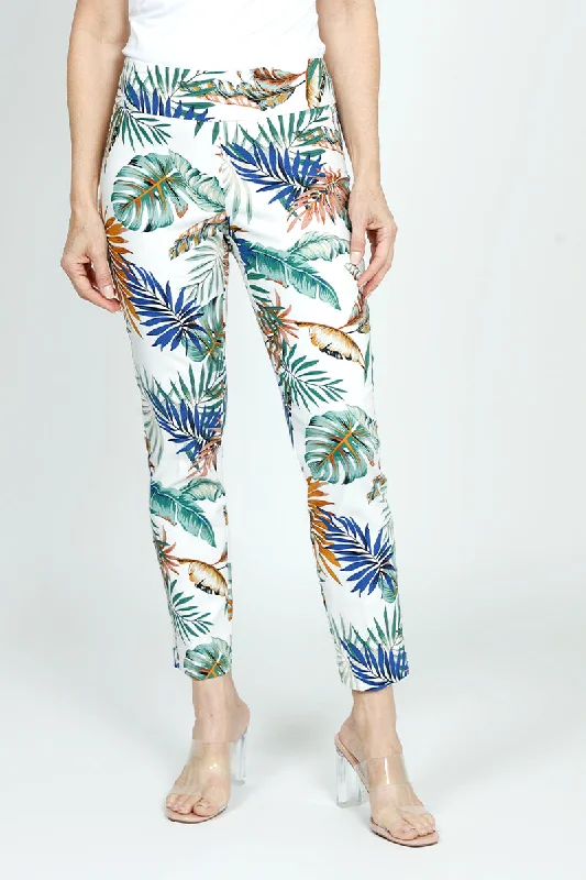 Holland Ave Tropical Leaves Ankle Pant Relaxed Fit Trousers