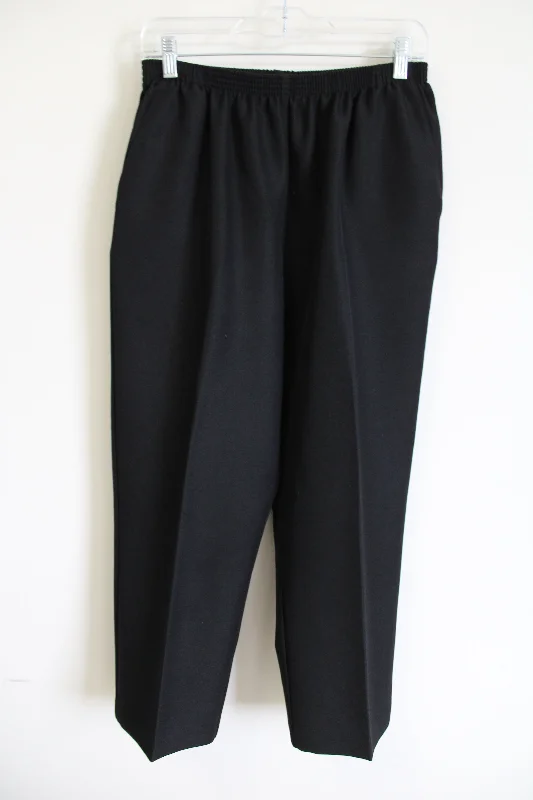 Alfred Dunner Black Trouser | 14 Petite Trousers Mesh Breathable