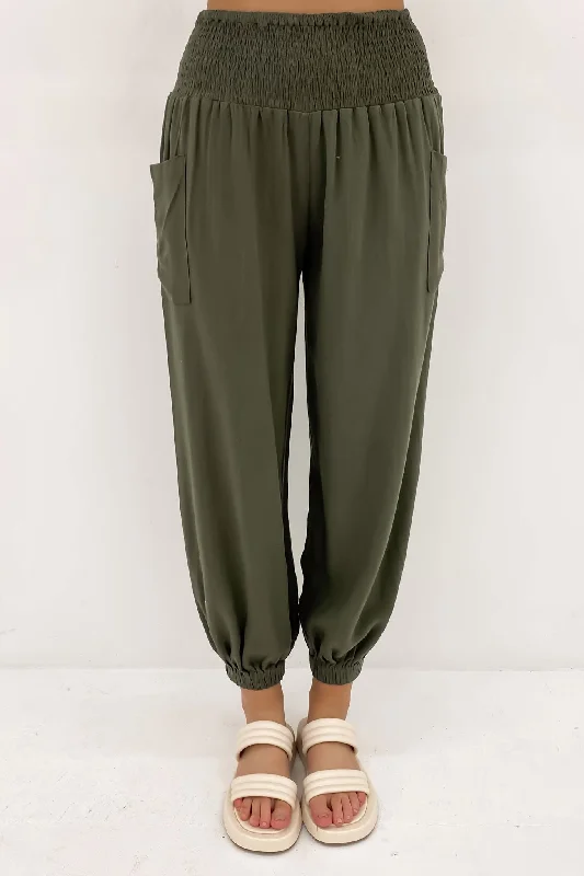 Zeke Pant Khaki Stylish Paperbag Waist Pants