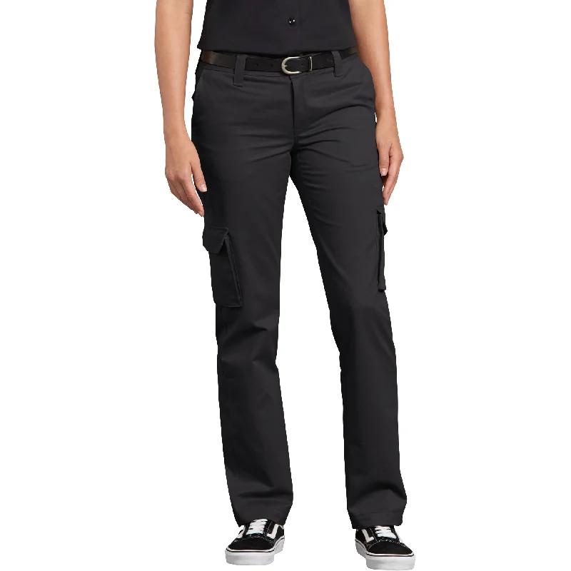 Dickies Women's Stretch Cargo Work Pant FP888BK - Black Comfortable Jogger Trousers