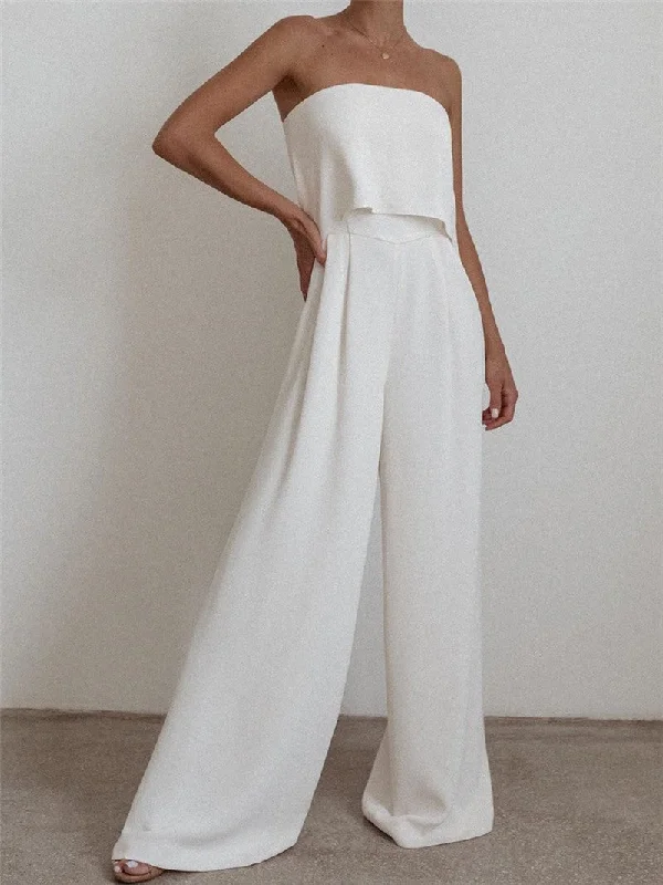 Fashion Jumpsuit Two-piece Trousers And Tube Top Trousers Evening Elegant