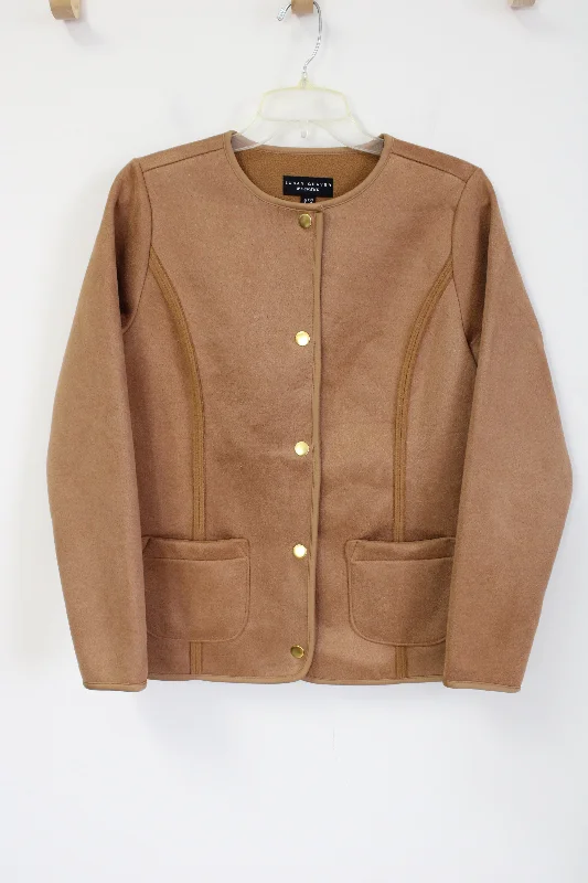 Susan Graver Weekend Sueded Fleece Lined Jacket | XXS Wool Jacket Cashmere Jacket Tweed Jacket