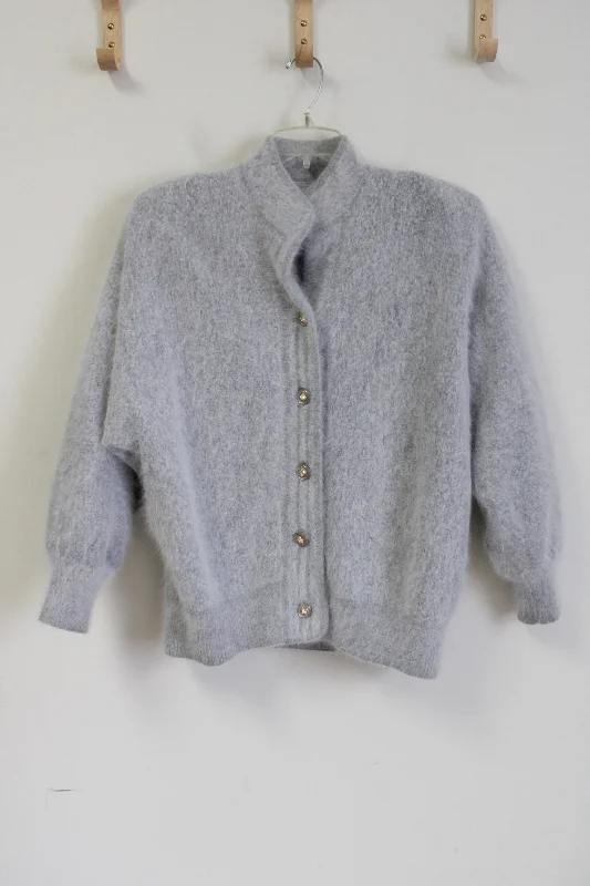 Stillman Studio Angora Fur Light Gray Jacket | L Rayon Jacket Velvet Jacket Corduroy Jacket