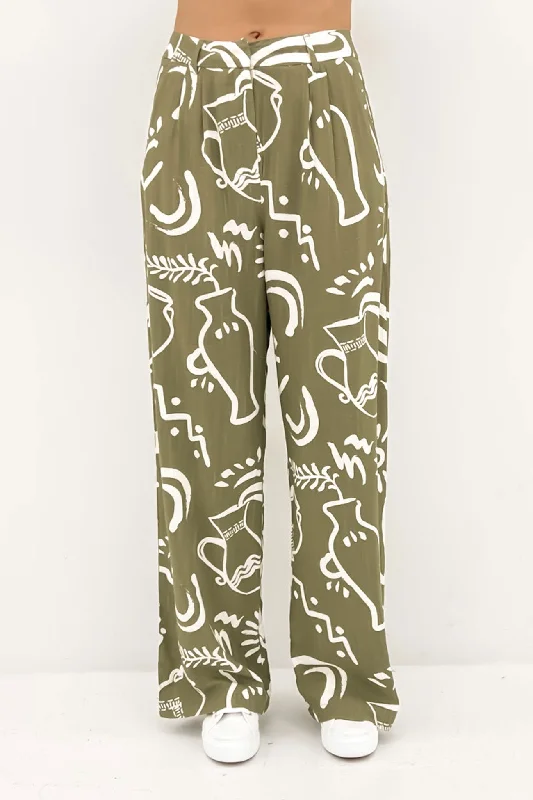 Greta Pant Bronte Sage Lightweight Linen Pants