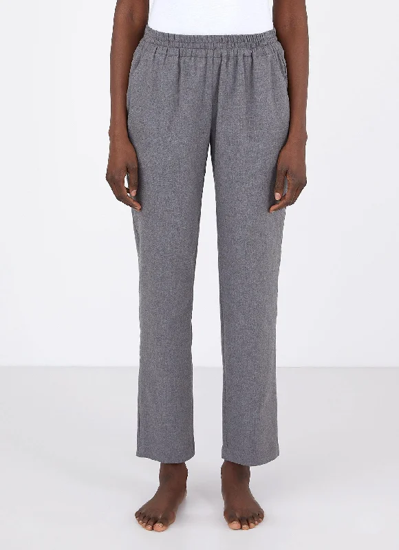 Women's Pyjama Trouser in Mid Grey Melange Trousers stylish modern