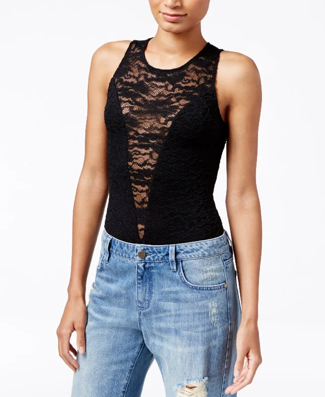 Rachel Rachel Roy Lace Sleeveless Bodysuit Trendy High-Leg Bodysuit