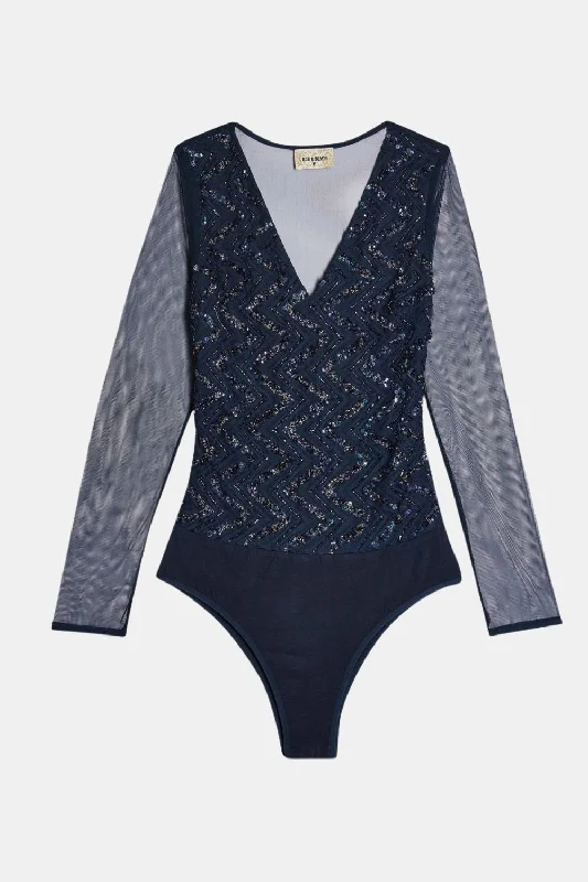 Rana Beaded Bodysuit Comfortable Lace Bodysuit