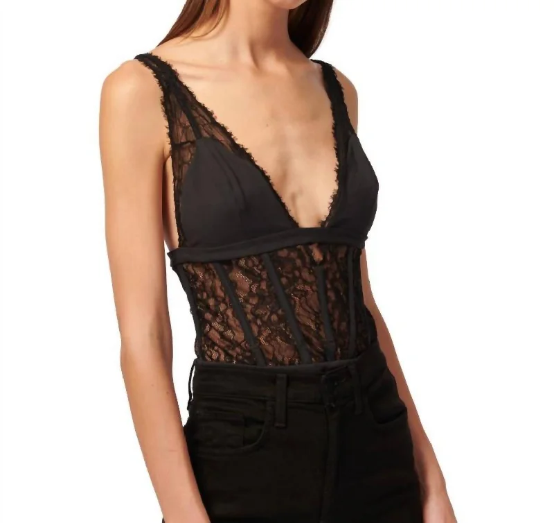 Carlotta Bodysuit In Black Trendy Transparent Bodysuit