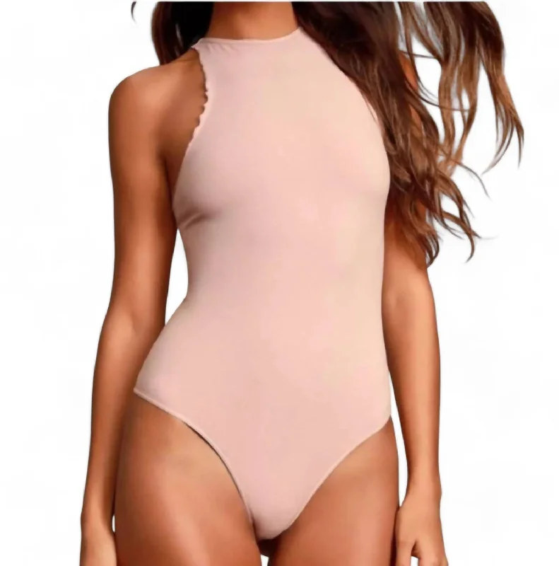 Feels Right Bodysuit In Ballet Pink Trendy Bodysuit with Frills