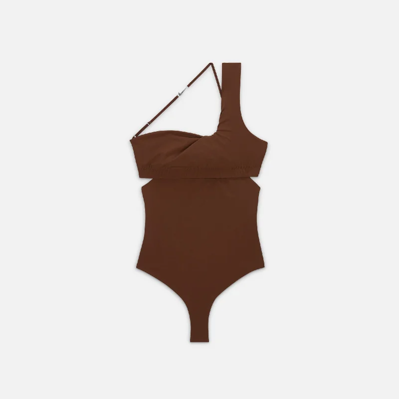 Nike x Jacquemus Bodysuit - Cacao Wow Elegant Button-Up Bodysuit