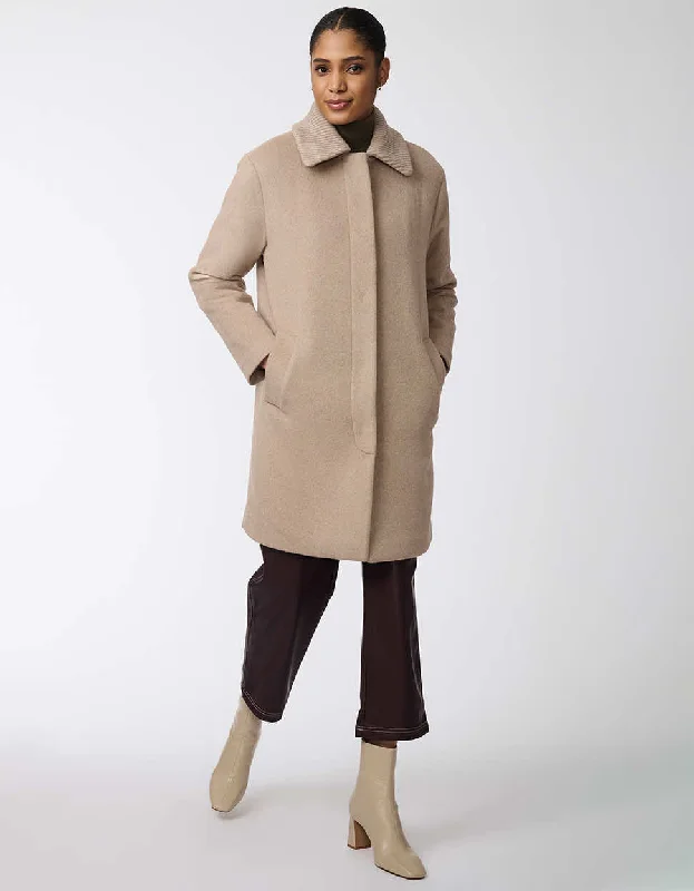 Modern Line Wool Coat Warmth-Enhanced Parka