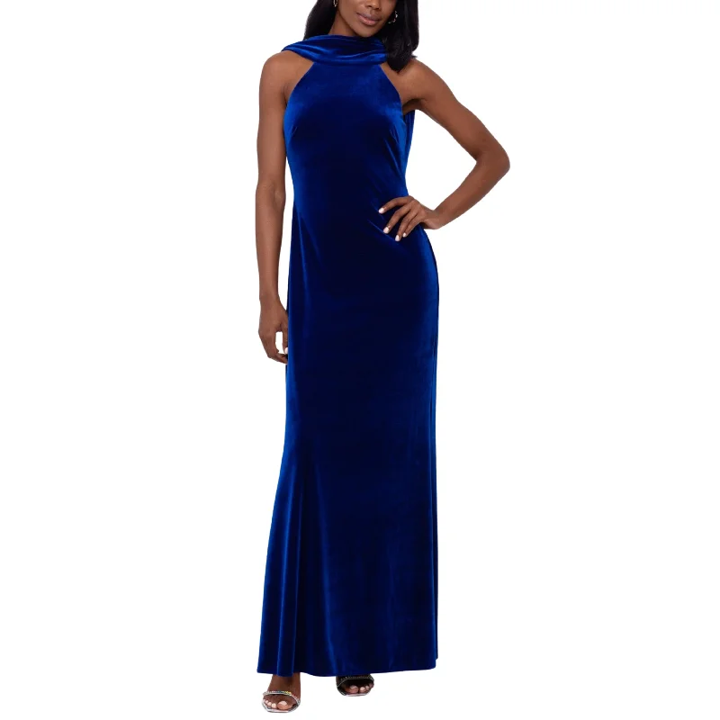 BETSY & ADAM - Velvet Long Evening Dress open back Tunics Distressed trendy