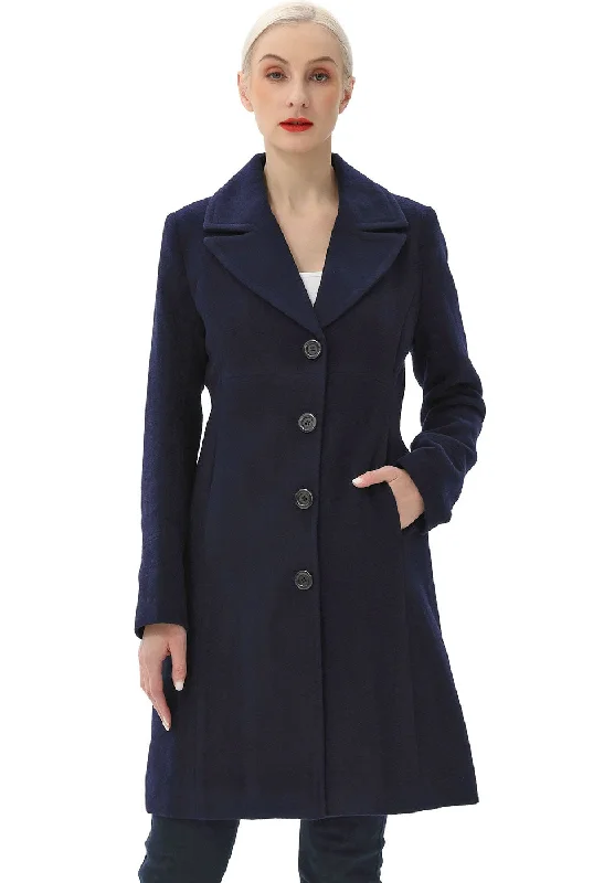 BGSD Women Joan Wool Walking Coat Flowy Lightweight Kimono