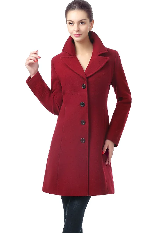 BGSD Women Joan Wool Walking Coat Button-Up Cardigan Coat