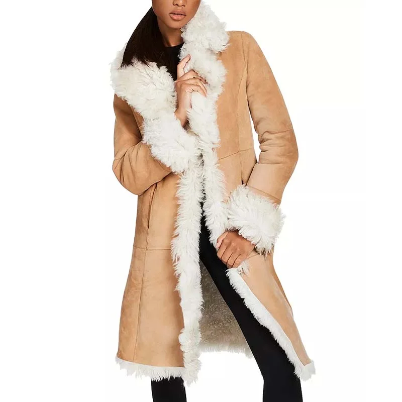 Carrie Shearling Coat Structured Wool Blazer