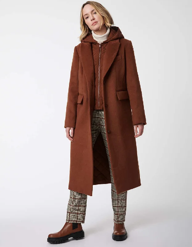 Gotham Wool Coat Fur-Trimmed Winter Coat