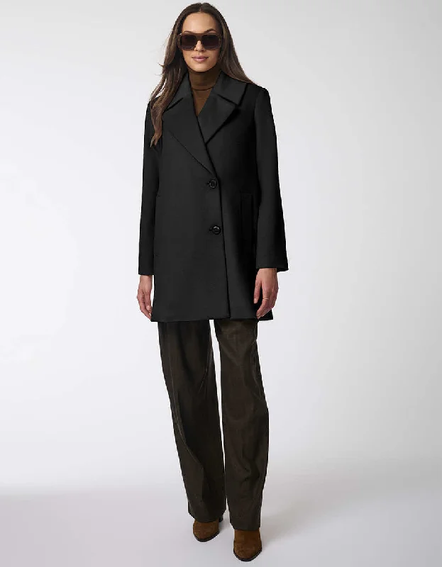 Grand Sleek Wool Coat Cropped Moto Jacket