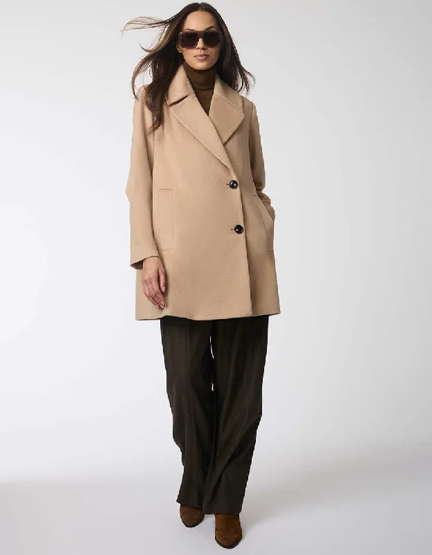 Grand Sleek Wool Coat Belted Wool Overcoat