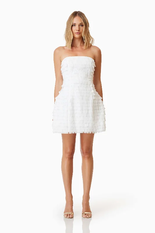 Hailey Strapless Mini Party Dress In White Tunics Short Trendy