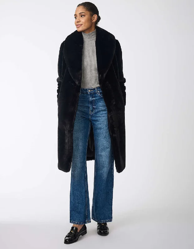 Haven Fur Coat Puff Sleeve Overcoat