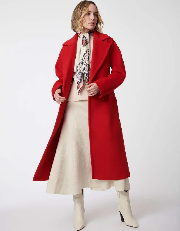 Icon Belted Wool Coat Long Hooded Anorak