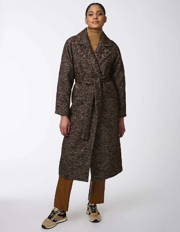 Icon Refined Belted Wool Coat Quilted Hybrid Jacket