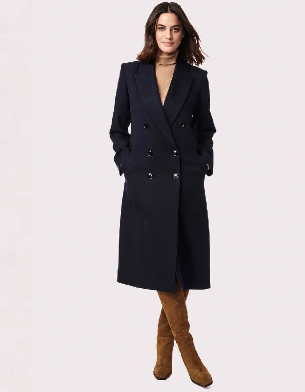 London Long Vegan-Wool Coat Elegant Cape Blazer