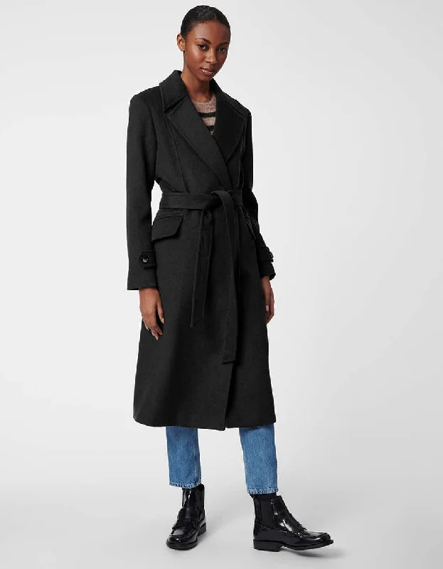 Signature Belted Wool Coat Stretchy Active Jacket