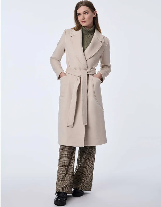 Soho Belted Wool Coat Collared Pea Coat