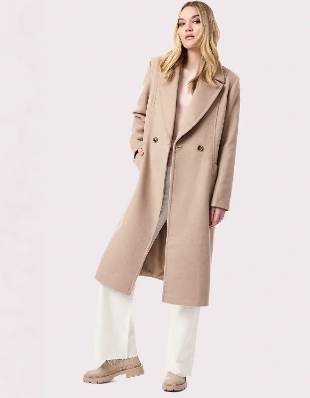 Soho Belted Wool Coat Knit Longline Duster