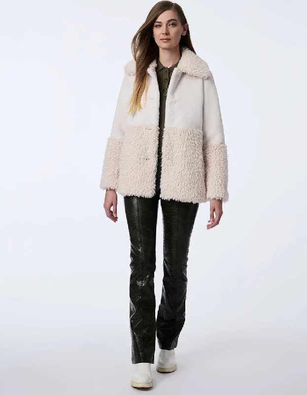 Textura Fusion Faux Fur Coat Hooded Puffer Anorak