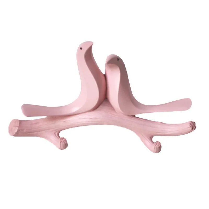 Max Wall Mounted Resin Coat Robe Hook Birds Stand on Branch Hanger Rack Pink B Lightweight Windbreaker