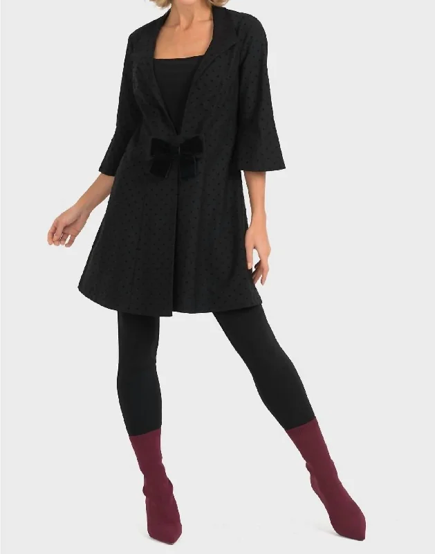 Women's Coat In Black Structured Wool Blazer